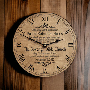 Personalized Pastor Retirement Clock - Designodeal