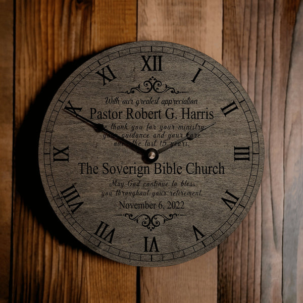 Personalized Pastor Retirement Clock – Designodeal