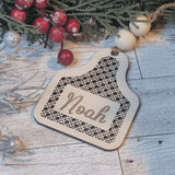 Personalized Rattan Cane Style Name Gift Tag or Stocking Tag - Designodeal