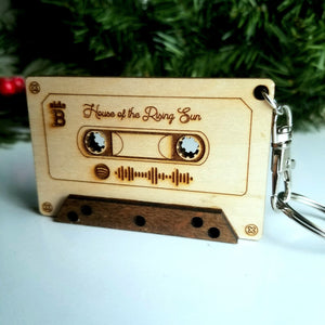 Personalized Spotify Code Music Cassette Keychain - Designodeal