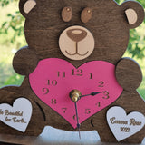 Personalized Teddy Bear Memorial Clock for Loss of Child - Designodeal