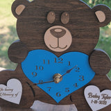 Personalized Teddy Bear Memorial Clock for Loss of Child - Designodeal