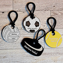 Load image into Gallery viewer, Personalized Water Bottle Name Tag With Sports Designs - Designodeal
