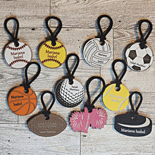 Load image into Gallery viewer, Personalized Water Bottle Name Tag With Sports Designs - Designodeal
