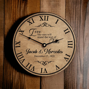 Personalized Wedding Clock - Love Like Ours Will Stand The Test of Time - Designodeal