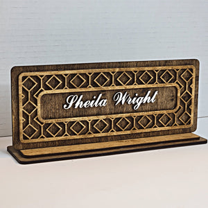 Personalized Wood Desk Name Plate Stand - Designodeal