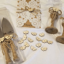 Load image into Gallery viewer, Personalized Wooden Double Heart Wedding Table Confetti &amp; Decor - Designodeal
