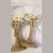 Load image into Gallery viewer, Personalized Wooden Double Heart Wedding Table Confetti &amp; Decor - Designodeal
