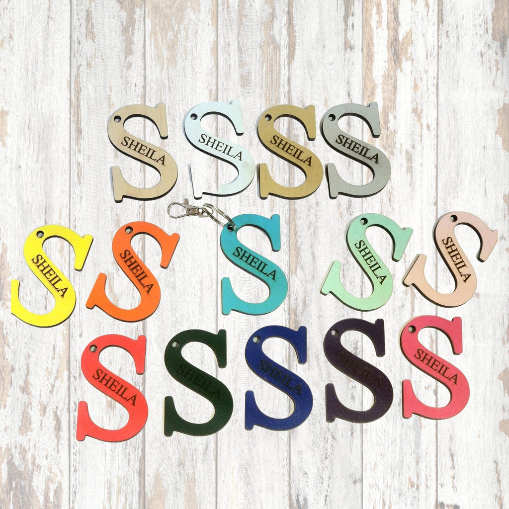 Personalized Wooden Monogram Name Keychain - Designodeal