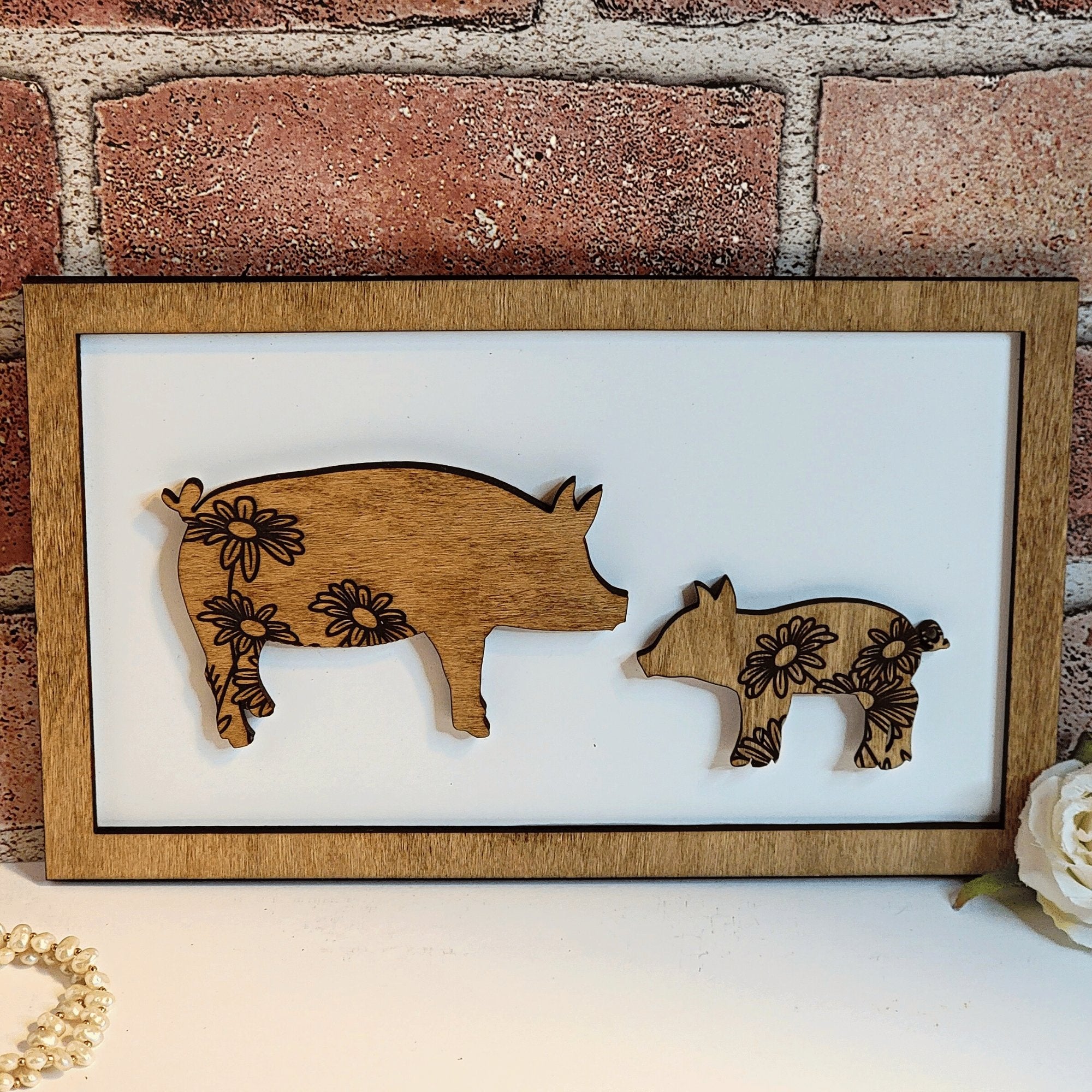 Pig Mommy & Me Sign - Daddy & Me Animal Sign - Designodeal