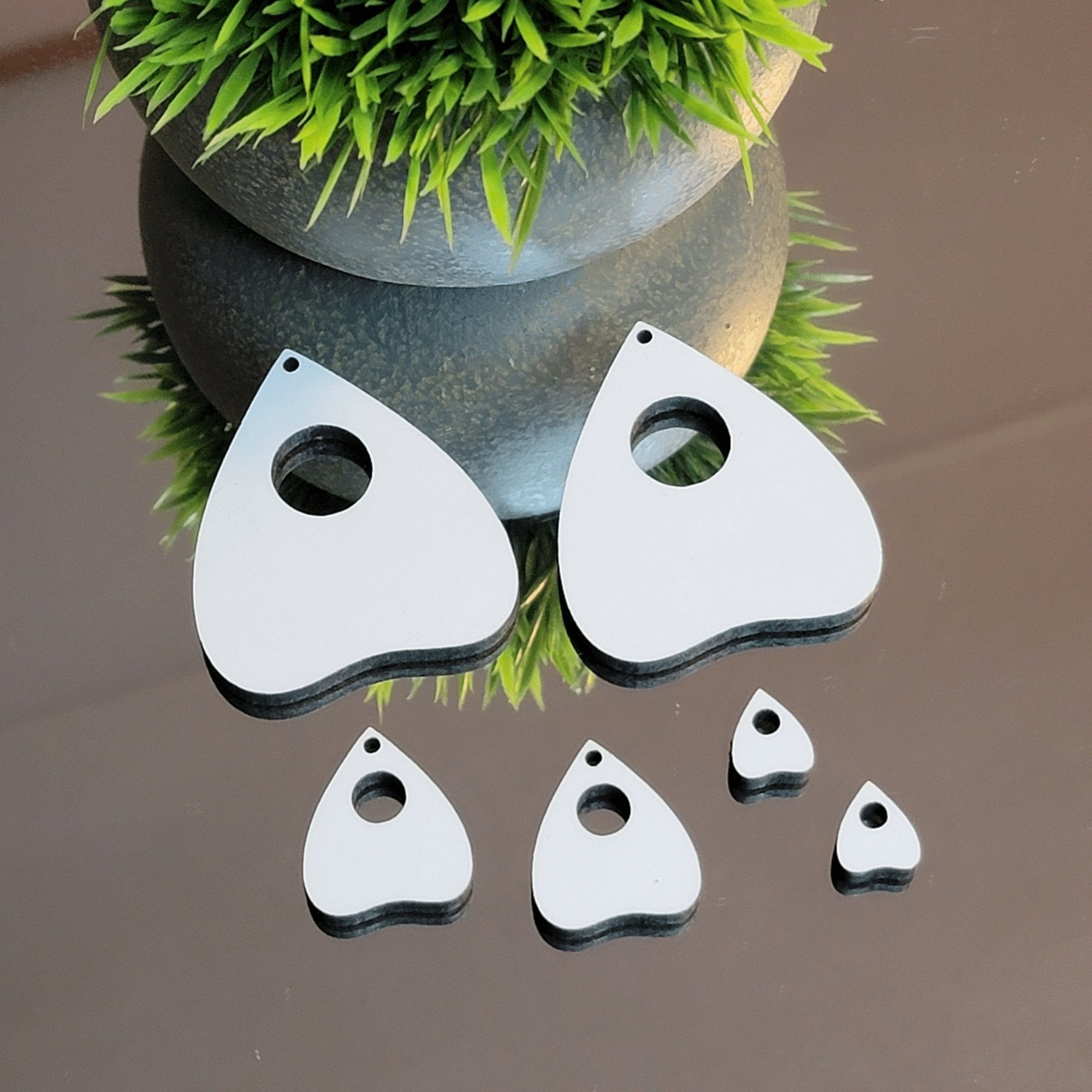Planchette Tip Up Shape Sublimation Earring Blanks ~ Multiple Sizes - Designodeal