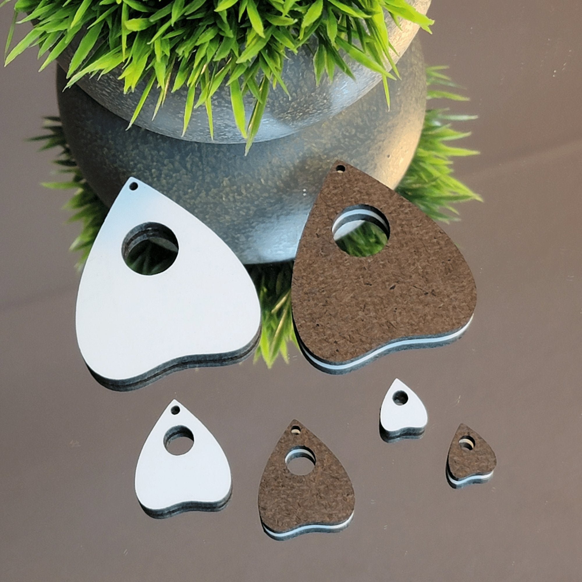 Planchette Tip Up Shape Sublimation Earring Blanks ~ Multiple Sizes - Designodeal