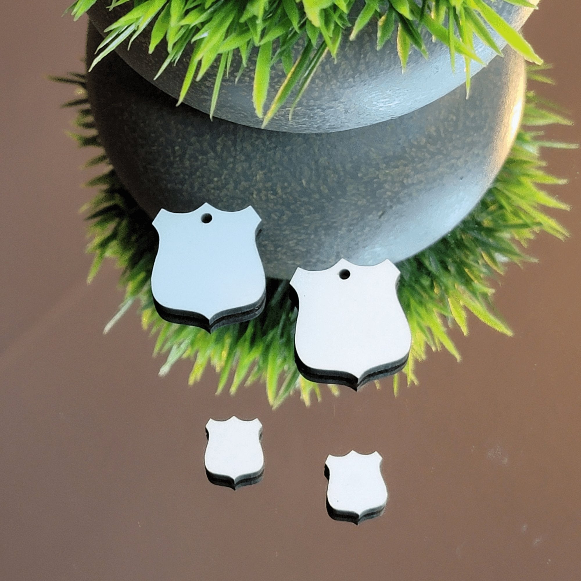 Police Badge Sublimation Earring Blanks ~ Multiple Sizes - Designodeal