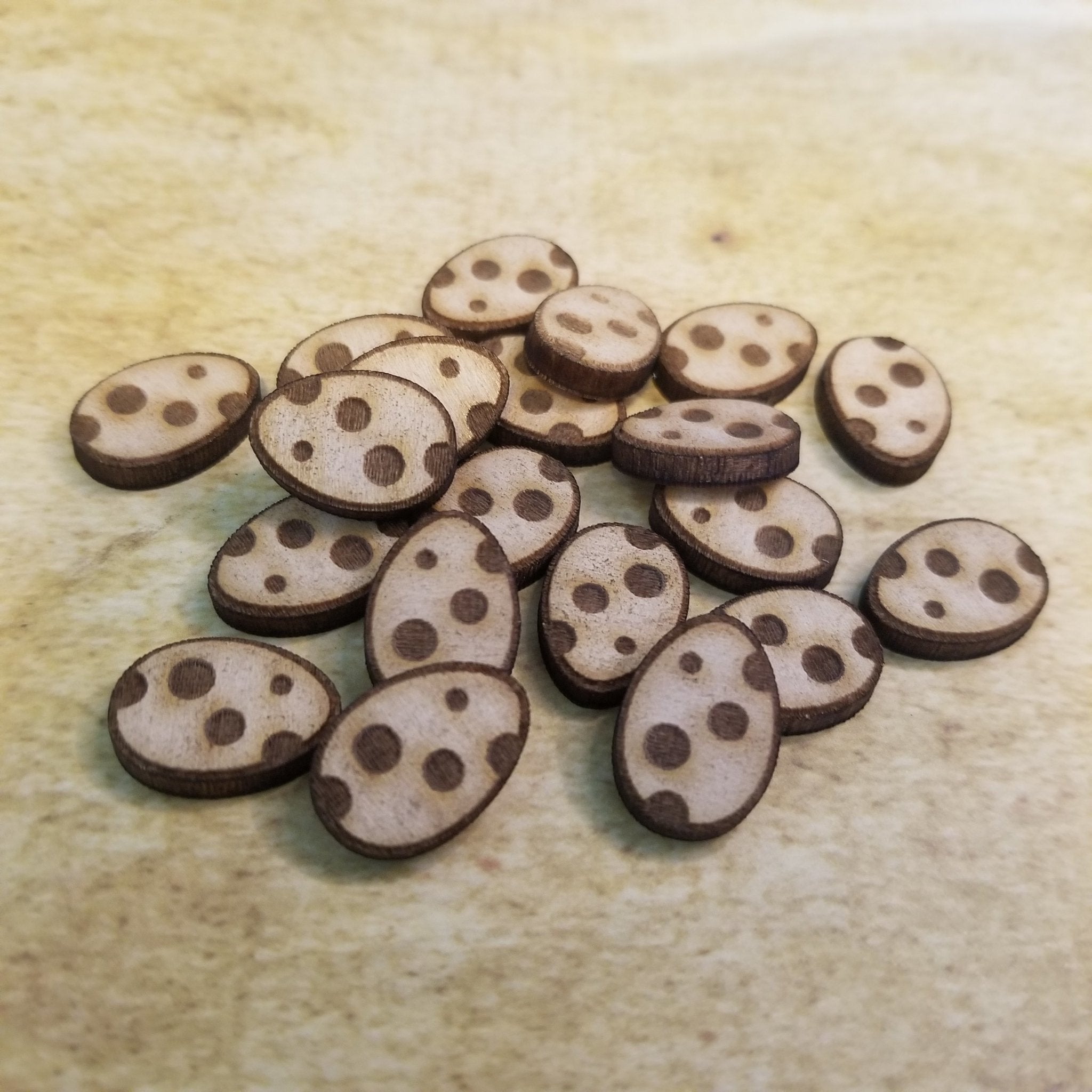Polka Dot Easter Egg Wood Stud Earring Blanks and Wood Confetti - Designodeal
