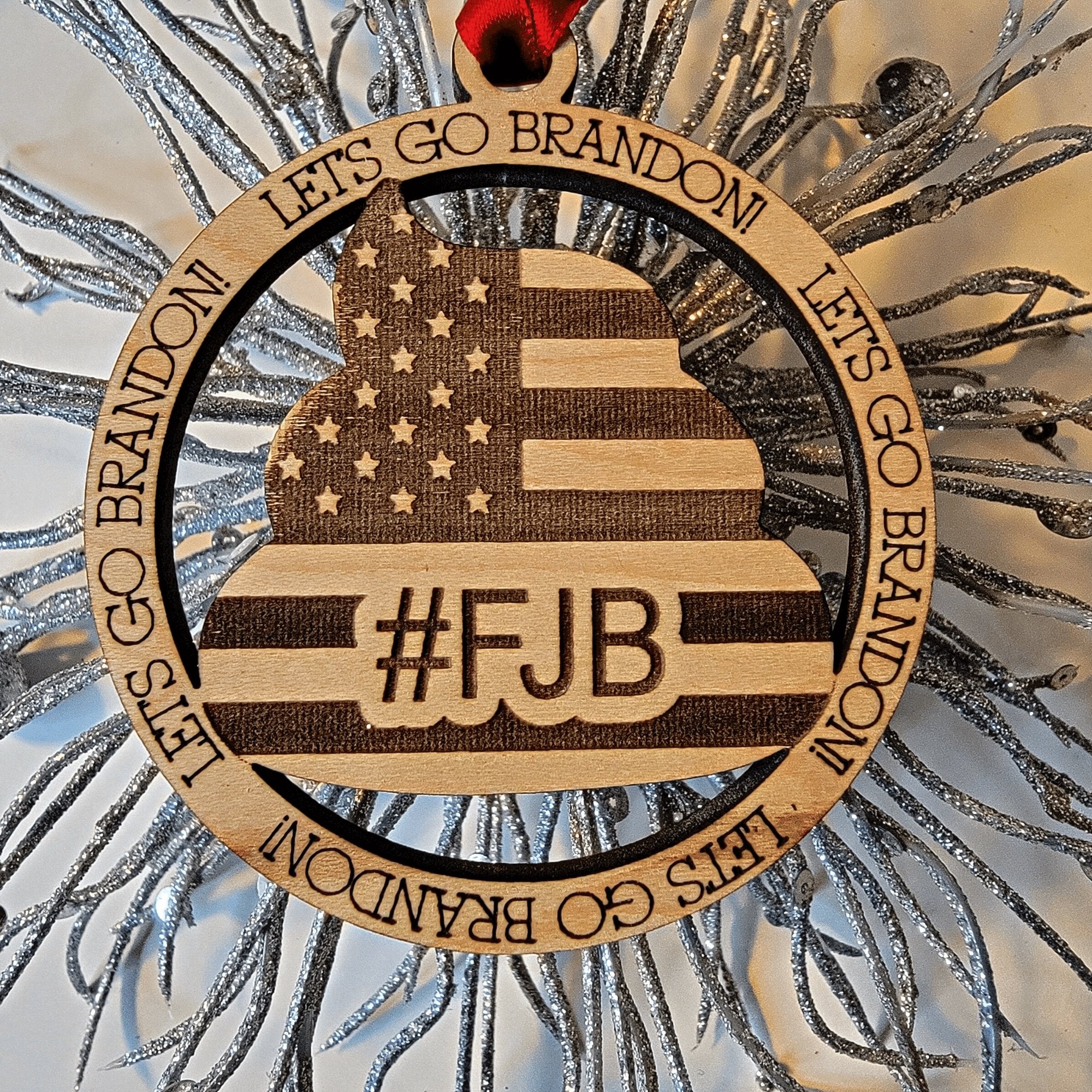 Poopy Pants Biden 2021 Let's Go Brandon #FJB Christmas Ornament - Designodeal