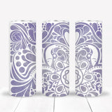 Purple Floral Folkart Sublimation Tumbler Straight Skinny - Designodeal