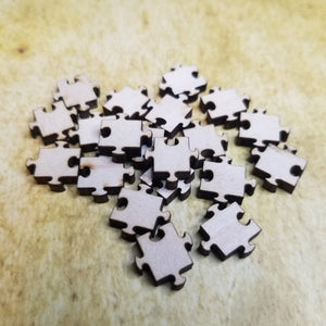 Puzzle Piece 3 Prong Wood Stud Earring Blanks and Wood Confetti - Designodeal