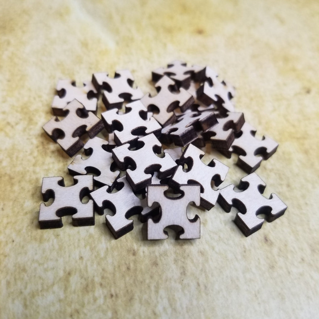 Puzzle Piece No Prong Wood Stud Earring Blanks and Wood Confetti - Designodeal