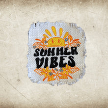 Load image into Gallery viewer, Retro Summer Sunshine Frayed Sublimation Hat Patches - Designodeal
