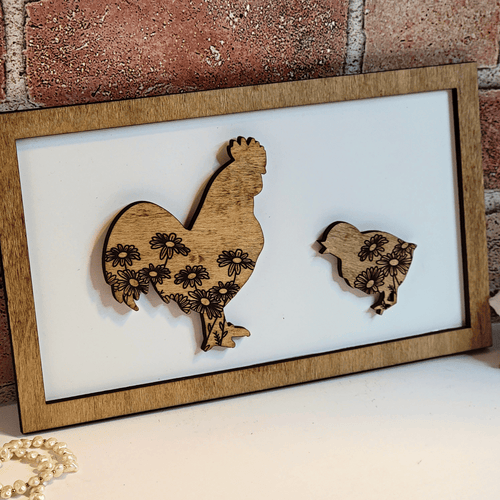 Rooster Daddy & Me Animal Sign