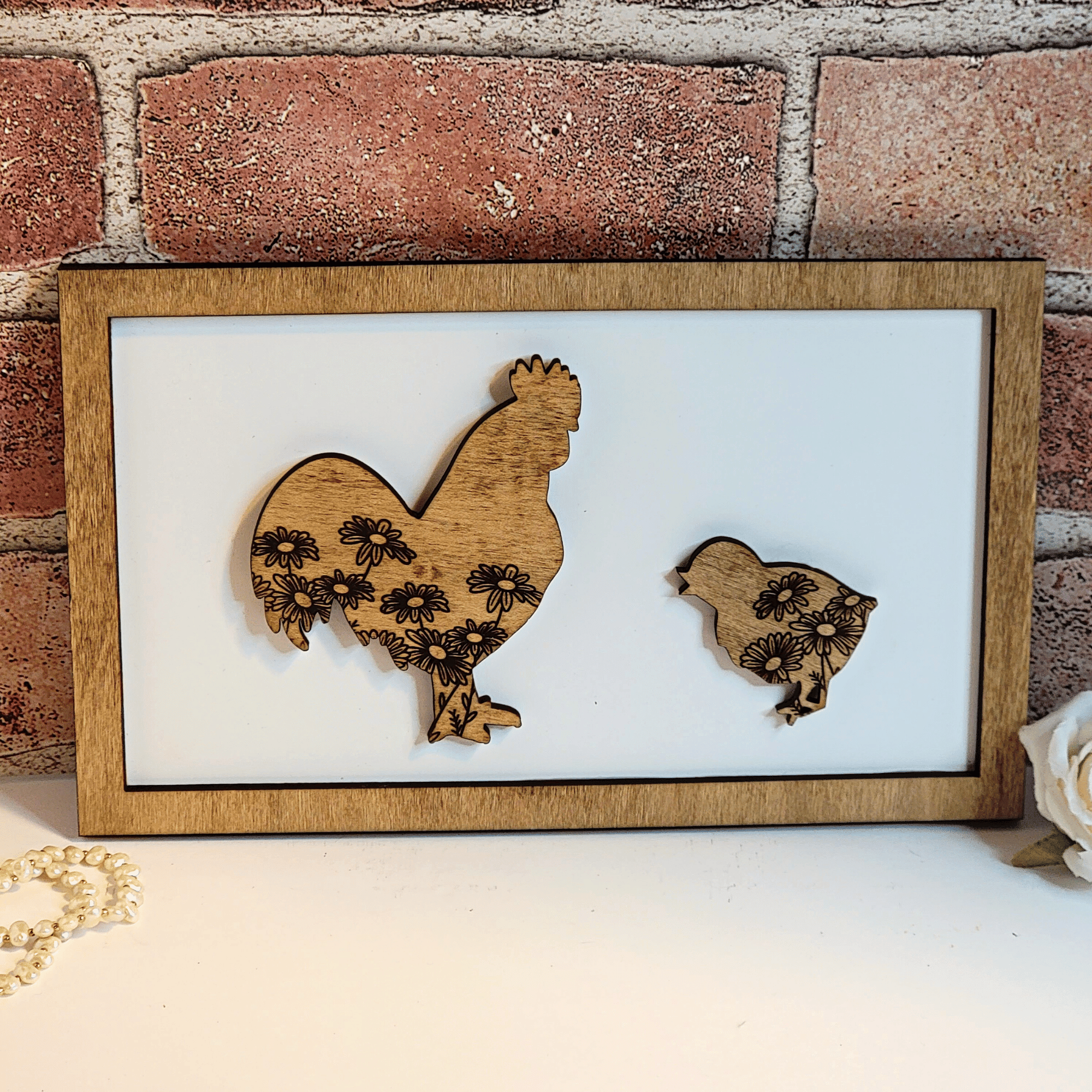Rooster Daddy & Me Animal Sign