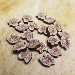 Rose Wood Stud Earring Blanks and Wood Confetti - Designodeal