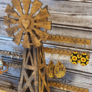 Rustic Farmhouse Windmill Jewelry Display Stand - Designodeal