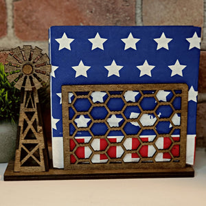 Rustic Farmhouse Windmill Napkin Holder - Designodeal