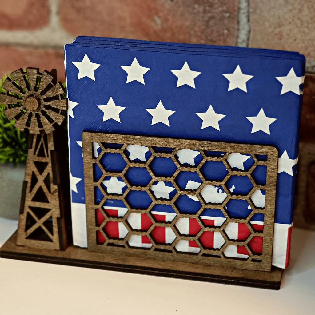 Rustic Farmhouse Windmill Napkin Holder - Designodeal