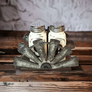 Rustic Windmill Salt & Pepper Shaker Stand - Designodeal