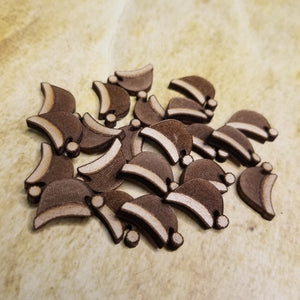 Santa Stocking Cap Wood Stud Earring Blanks and Wood Confetti - Designodeal
