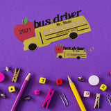School Bus Driver Appreciation Gift SVG Digital Files ~ Desk Stand/Name Plate and Keychain Laser Files - Designodeal