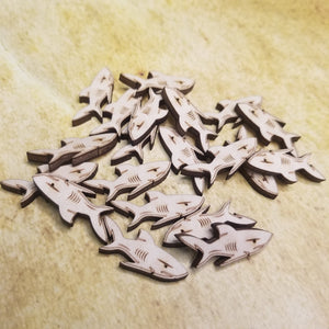 Shark Wood Stud Earring Blanks and Wood Confetti - Designodeal