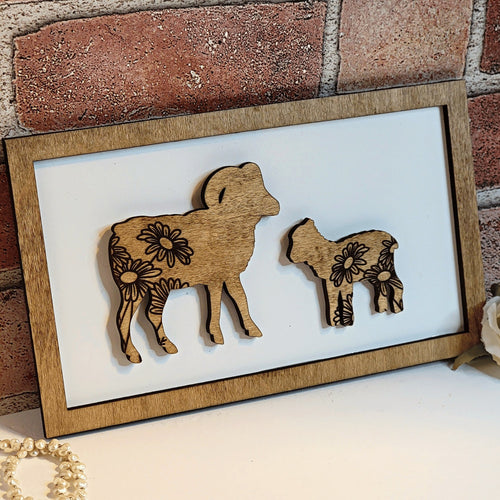 Sheep Daddy & Me Animal Sign - Designodeal