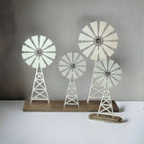 Silver Farmhouse Windmill Decor Stand - Designodeal