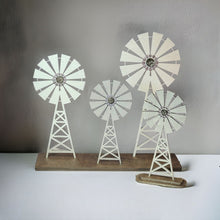 Load image into Gallery viewer, Silver Farmhouse Windmill Decor Stand - Designodeal
