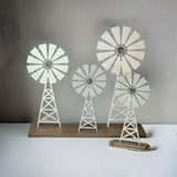 Silver Farmhouse Windmill Decor Stand - Designodeal