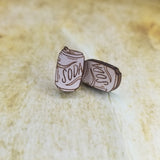 Soda Maple Wood Stud Earrings - Designodeal