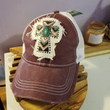 Southwestern Cross Ragged Patch Truckers Hat - Designodeal
