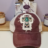 Southwestern Cross Ragged Patch Truckers Hat - Designodeal