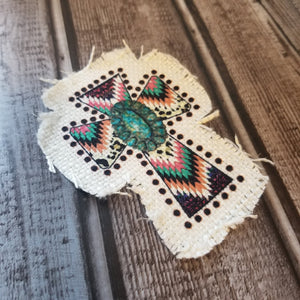 Southwestern Cross Sublimated Raggedy Hat Patches ~ 100% Polyester - Designodeal