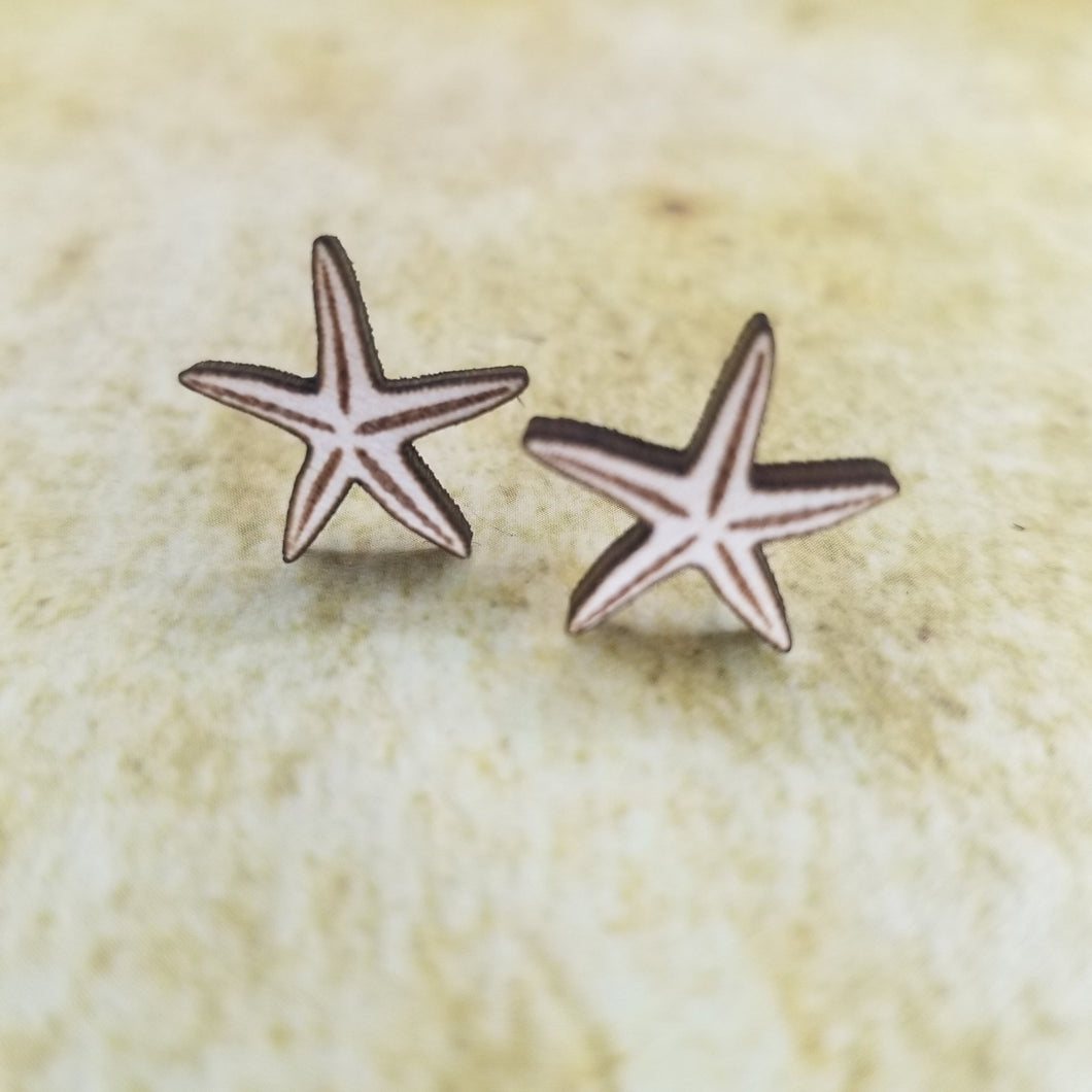 Starfish Maple Wood Stud Earrings - Designodeal