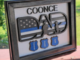 State Trooper Police Officer Dad Blue Line American Flag Shadow Box Sign - Designodeal
