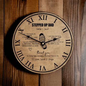 Stepped Up Dad Clock for Stepdads for Father's Day Personalized Gifts - Designodeal