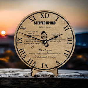 Stepped Up Dad Clock for Stepdads for Father's Day Personalized Gifts - Designodeal