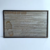 Stepped Up Dad Father's Day Sign ~ Step Dad / Bonus Dad Gift - Designodeal