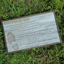 Load image into Gallery viewer, Stepped Up Dad Father&#39;s Day Sign ~ Step Dad / Bonus Dad Gift - Designodeal
