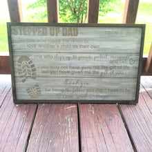 Load image into Gallery viewer, Stepped Up Dad Father&#39;s Day Sign ~ Step Dad / Bonus Dad Gift - Designodeal
