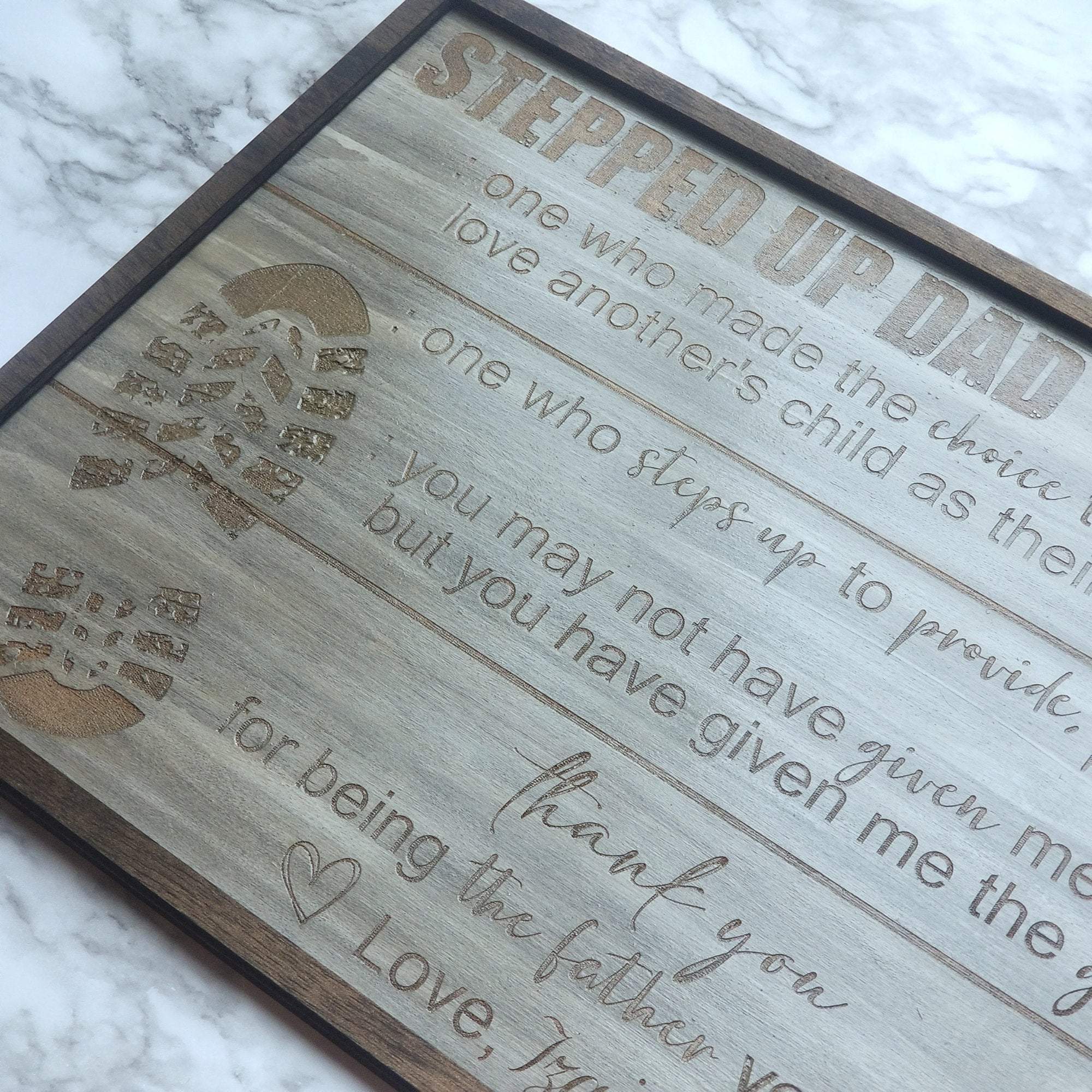Stepped Up Dad Sign SVG Digital Download Laser Files - Designodeal