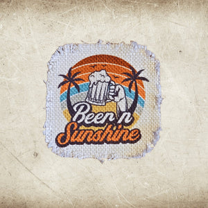 Summer & Beach Frayed Sublimation Hat Patches - Designodeal